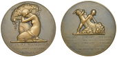 FRANCE, Centenaire de la Banque Joire, Tourcoing, 1926, an Art Déco bronze medal by P.-M. Dammann, semi-naked...
