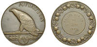 FRANCE/BELGIUM, Aviation, 1924, an Art Deco bronze award medal by C.-L.-L. Mascaux for Arthus-Bertrand, eagle...