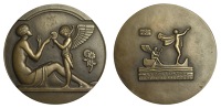 FRANCE, Cypris [Lady of Cyprus], 1925, a cast Art Déco bronze medal by C.-L.-L. Mascaux for M. Koller on behalf of...