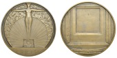 FRANCE, Cinéma, 1928, an Art Déco bronze award medal by M. Delannoy, naked figure of Venus rising in triumph from...