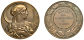 FRANCE, Agriculture, c. 1930, an Art Déco bronze medal by M. Delannoy adapted for the Conseil Genéral de...