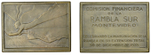 URUGUAY, Mujer emergiendo de las nubes [Female Emerging from Clouds], 1935, an Art Déco bronze plaque by S. Pose,...