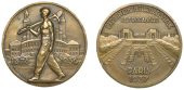 FRANCE, Exposition International des Arts et Techniques, Paris, 1937, an Art Déco bronze medal by R-R.-A. Bénard,...