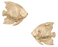 A pair of novelty ear studs, realistically modelled as a pair of angelfish, stamped ‘14K’, length 20mm. 	...