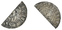 William I (1066-1087), Cut Halfpenny, Profile Left type [BMC I], Uncertain mint, Beorhtmær, +brihti[––]nt,...