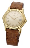 Ebel. A gold wristwatch with date, Ref. 75102522, 1911, circa 2001.
Movement: quartz.
Dial: cream, applied Roman...