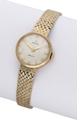 Rolex. A lady’s gold bracelet watch, circa 1966.
Movement: cal. 1300, manual winding, 17 jewels.
Dial: silvered,...