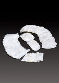 A collection of mother-of-pearl gaming counters, comprising various shapes and designs to include fish, flowers,...