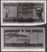 Banco de Cabo Verde, obverse (2) and reverse (2) Bradbury Wilkinson archival photographs showing the final design,...