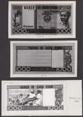 Banco de Cabo Verde, obverse (2) and reverse (2) Bradbury Wilkinson archival photographs showing the final design,...