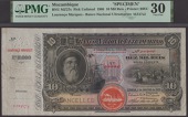 Banco Nacional Ultramarino, Mozambique, specimen 10 Mil Reis, 2 January 1908, red manuscript serial numbers 00000,...