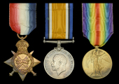 Three: Private G. Drinkwater, Lancashire Fusiliers, who was killed in action at Gallipoli whilst attempting to...