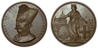 Visit of the Shah of Persia to the City of London, 1873, a bronze medal by A.B. Wyon for the Corporation of the City...
