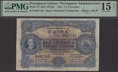 Banco Nacional Ultramarino, Portuguese Guinea, 2 1/2 Escudos, 1 January 1921, serial number 0837742, minor...