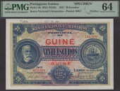 Banco Nacional Ultramarino, Portuguese Guinea, printers archival specimen 20 Escudos, 1 January 1921, serial number...