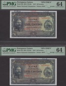 Banco Nacional Ultramarino, Portuguese Guinea, printers archival specimen 20 Escudos (3), 27 March 1947, serial...