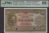 Banco Nacional Ultramarino, Portuguese Guinea, colour trial 100 Escudos, ND (1958), serial number 00000, without...