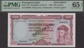 Banco Nacional Ultramarino, Portuguese India, specimen 300 Escudos, 2 January 1959, serial number 000000, Artur...