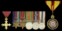 A post-War O.B.E. group of seven awarded to Captain H. B. Whitehead, Queen’s (Royal West Surrey) Regiment, who was...