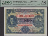 Banco Nacional Ultramarino, St Thomas & Prince, printers archival specimen 20 Escudos, 1 January 1921, serial number...