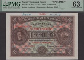 Banco Nacional Ultramarino, St Thomas & Prince, printers archival specimen 10 Escudos, 26 June 1935, serial number...