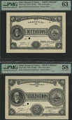 Banco Nacional Ultramarino, St Thomas & Prince, uniface obverse die proofs for 5, 10 and 20 Escudos, 26 June 1935,...