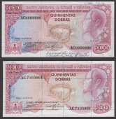 Banco Nacional de S.Tome e Principe, proofs and specimens for the 500 Dobras (4) of 1977, comprising a positional...