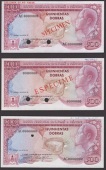 Banco Nacional de S.Tome e Principe, specimen 500 Dobras (3), 12 July 1977, two with prefix AC, all with zero serial...