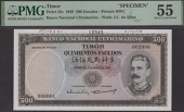 Banco Nacional Ultramarino, Timor, printers archival specimen 500 Escudos, 2 January 1959, serial number range...