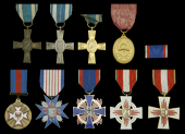 Germany, Bavaria Fire Service Gold Merit 50 years service Cross; Bavaria Fire Service Silver Merit 40 years service...