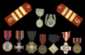 Germany, Rhineland Phlatz Fire Brigade Cross, for 25 years service; Wurtenburg Fire Department Long Service Medal,...