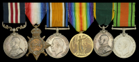 A Great War ‘Palestine operations’ M.M. group of six awarded to Corporal H. V. Simmons, Warwickshire Yeomanry,...
