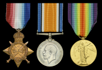 Three: Private A. G. Brown, Royal Scots, who was wounded in action at Gallipoli in May 1915, and died at home in...