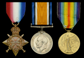 Three: Private A. Marriage, Hampshire Regiment, who was killed in action at Gallipoli on 6 August 1915

1914-15...