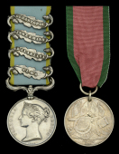 A Crimean War Light Brigade pair awarded to Private George Ridge, 17th Lancers, who was Court Martialed after the...