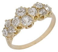 A diamond ring, set with graduated old brilliant-cut diamonds, total diamond weight approximately 1.40 carats, ring...