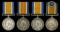 British War Medal 1914-20 (4) (3-9199 Sjt. H. Hughes. W. York. R.; 15469 Pte. E. Thomas. S. Wales Bord.; 12132 Pte....