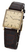 Omega. A gold square wristwatch, De Ville, circa 1974.
Movement: cal. 625, manual winding, no. 35170802.
Dial:...