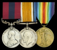 A Great War ‘November 1918’ D.C.M. group of three awarded to Rifleman E. W. Bryant, 16th (County of London)...