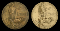 Memorial Plaque (2) (Phillip John Matthews; John Walter Pagett) both in original card envelopes, the second...