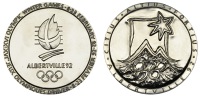 FRANCE, Winter Olympic Games, Albertville, 1992, a chromed steel Participant’s medal, unsigned [by Renée Mayot]...