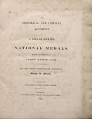 Mudie, J., A Historical and Critical Account of a Grand Series of National Medals, Published under the Direction of...