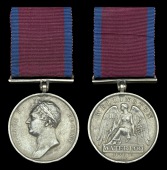 The Waterloo medal awarded to Corporal Samuel Whitehead, 2nd Battalion, 3rd Regiment of Foot Guards, a veteran of...