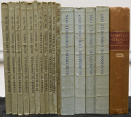 Evans, Sir J., and others (eds), The Numismatic Chronicle, 1905, London, 1905, 407pp, 17 plates; 1945 Parts I-II to...