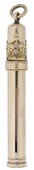 A gold propelling pencil by Gowland Brothers, circa 1887, celebrating the Golden Jubilee, with applied crown and...