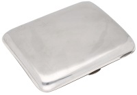 A large silver cigarette case, of plain rectangular bowed form, gilt interior, by Colen Hewer Cheshire, Chester...