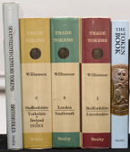 Williamson, G.C., Trade Tokens issued in the Seventeenth Century, 3 vols [London, 1889-91], the 1967 Seaby reprint,...