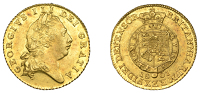 George III (1760-1820), Pre-1816 issues, Half-Guinea, 1801, sixth bust right, rev. shield of arms within crowned...