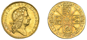 George I (1714-1727), Half-Guinea, 1725, second bust right, rev. crowned cruciform busts (EGC 546; MCE 274; S 3637)....