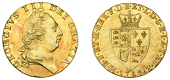George III (1760-1820), Pre-1816 issues, Guinea, 1787, fifth bust right, rev. crowned, spade-shaped shield of arms...